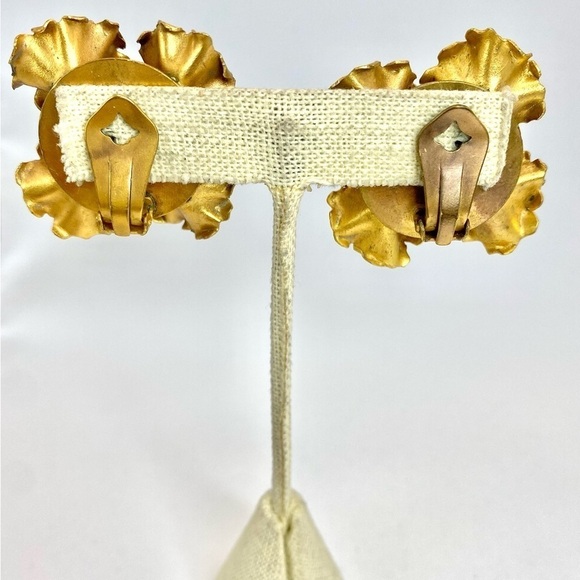 VINTAGE Henkel & Grossé (unsigned) Mid Century Floral Necklace & Clip Earrings - Picture 10 of 16